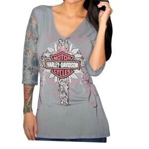 Harley Davidson gray storming passion cutout top